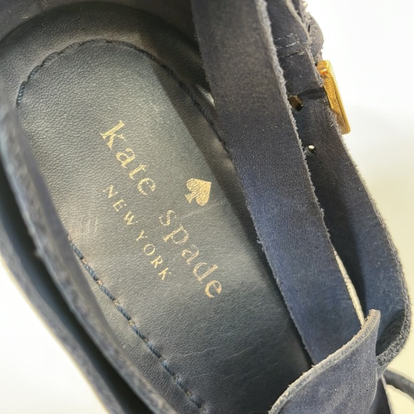 KATE SPADE Blue Suede Wedge Sandals Size 7 - Picture 6 of 14
